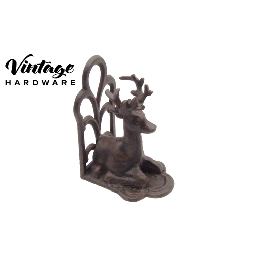 SOLID IRON STAG BOOKENDS